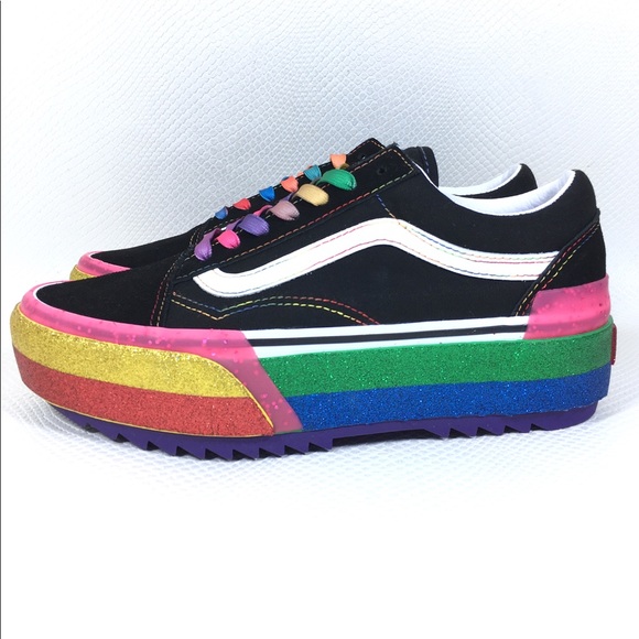 vans glitter old skool stacked